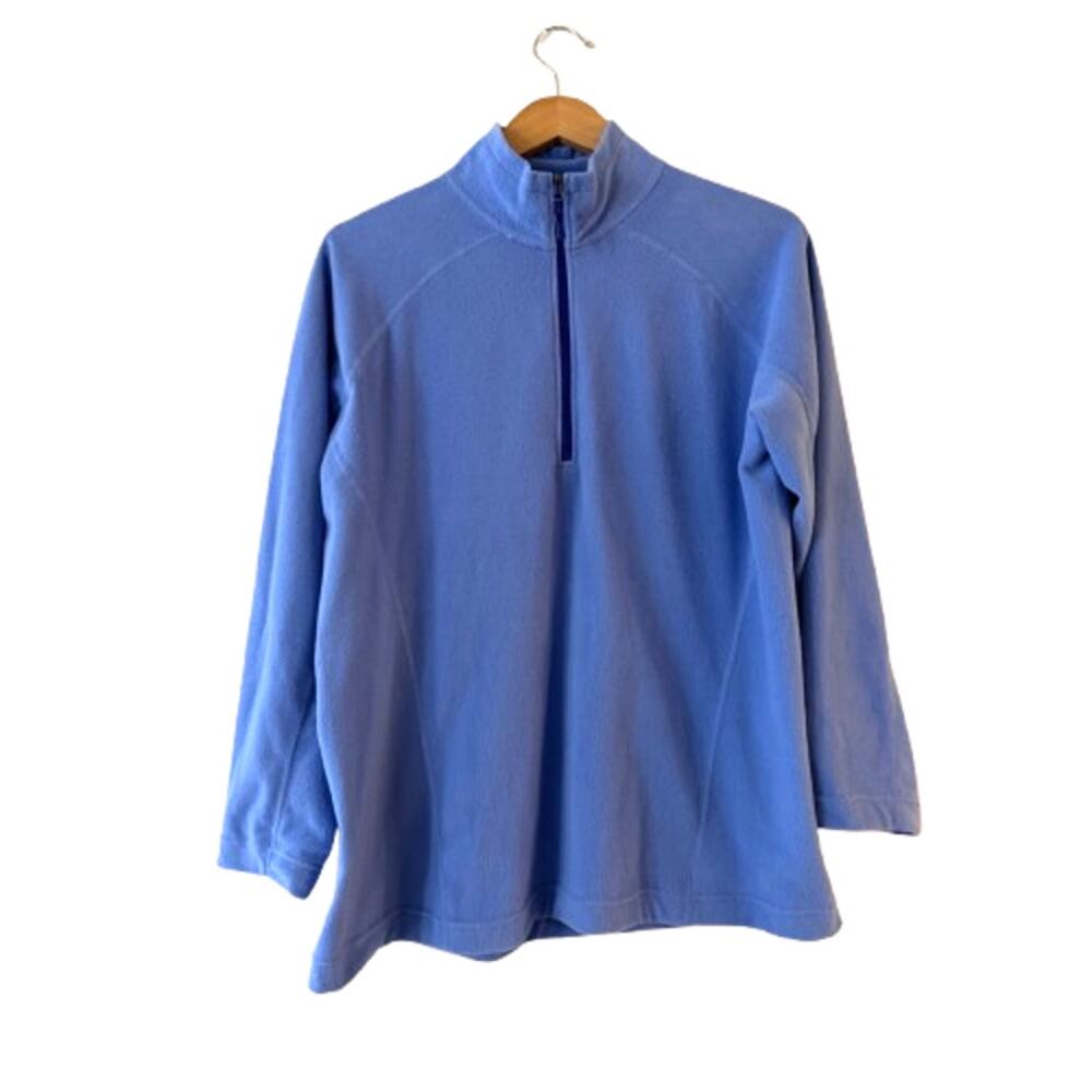 Marmot Womens Half Zip Fleece Sweater XL Blue Raglan Long Sleeve Pullover Jersey